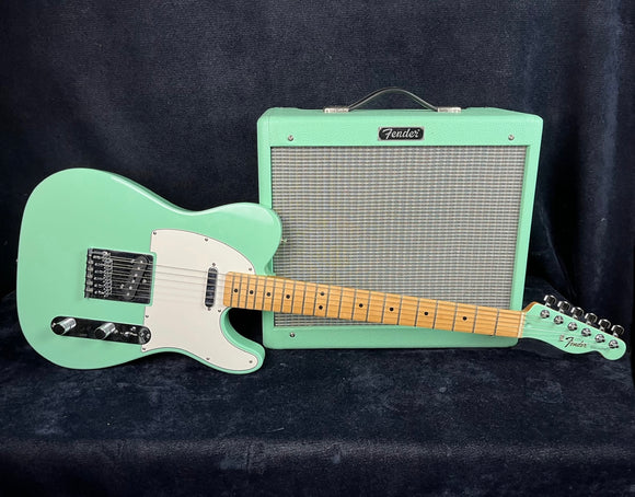 USED Fender FSR Standard Telecaster Guitar and Matching Blues Junior Amp Set Surf Green