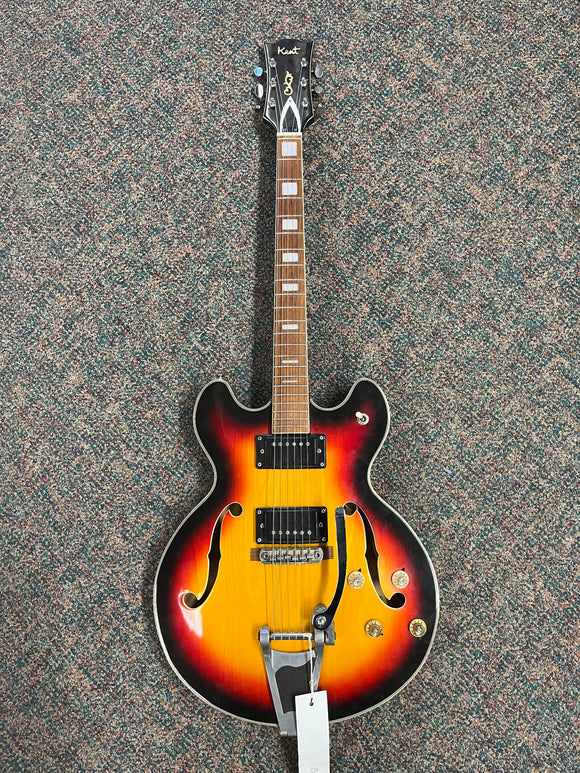 USED 60's Kent Thinline Electric Guitar - Sunburst