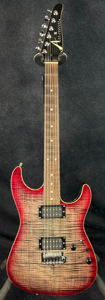 USED Tom Anderson Drop Top Electric Guitar Transparent Black Red Burst
