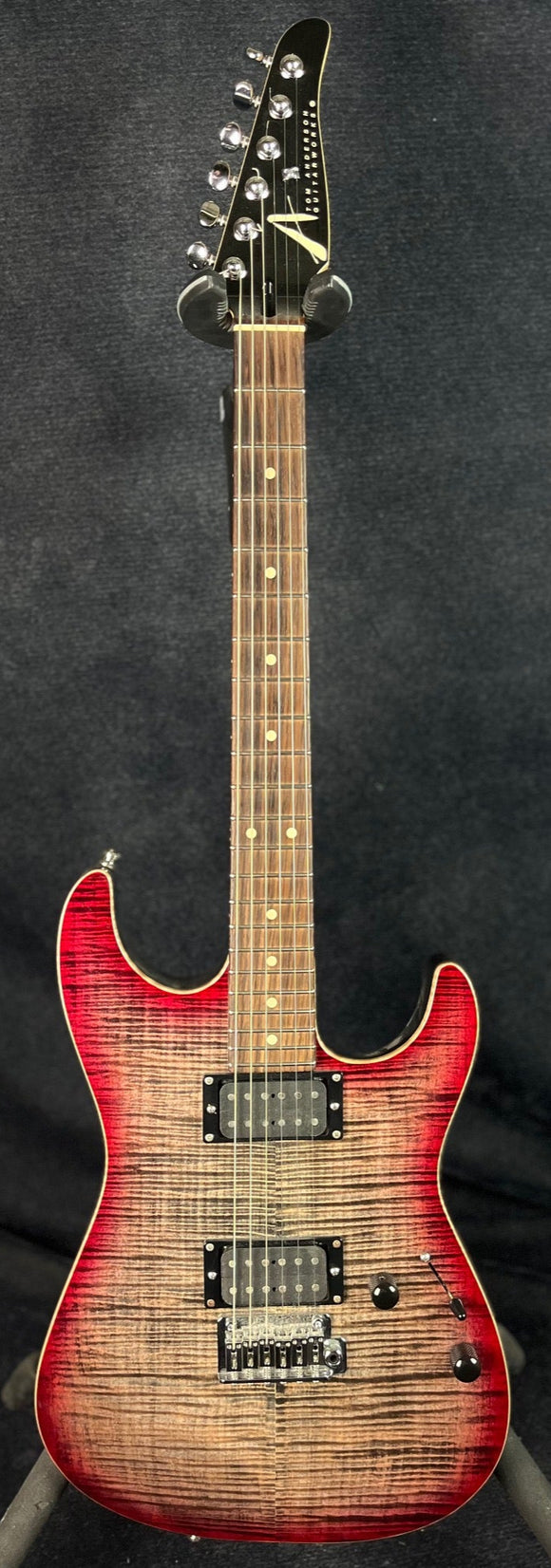 USED Tom Anderson Drop Top Electric Guitar Transparent Black Red Burst