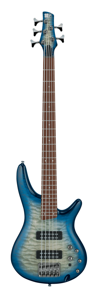 Ibanez SR Standard SR405EQM 5-string Bass Guitar - Stained Cosmic Blue Starburst