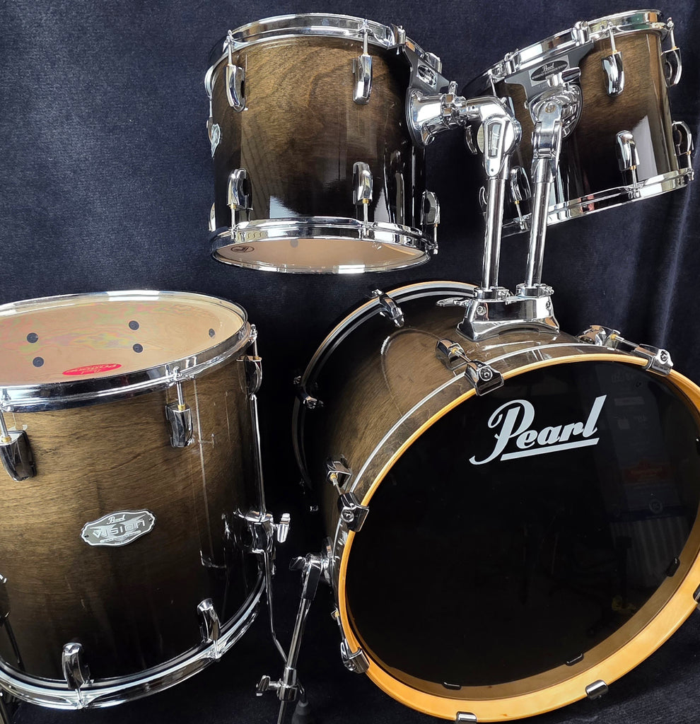Pearl 4-Piece Vision Birch Drum Shell Pack - Charcoal Fade Lacquer