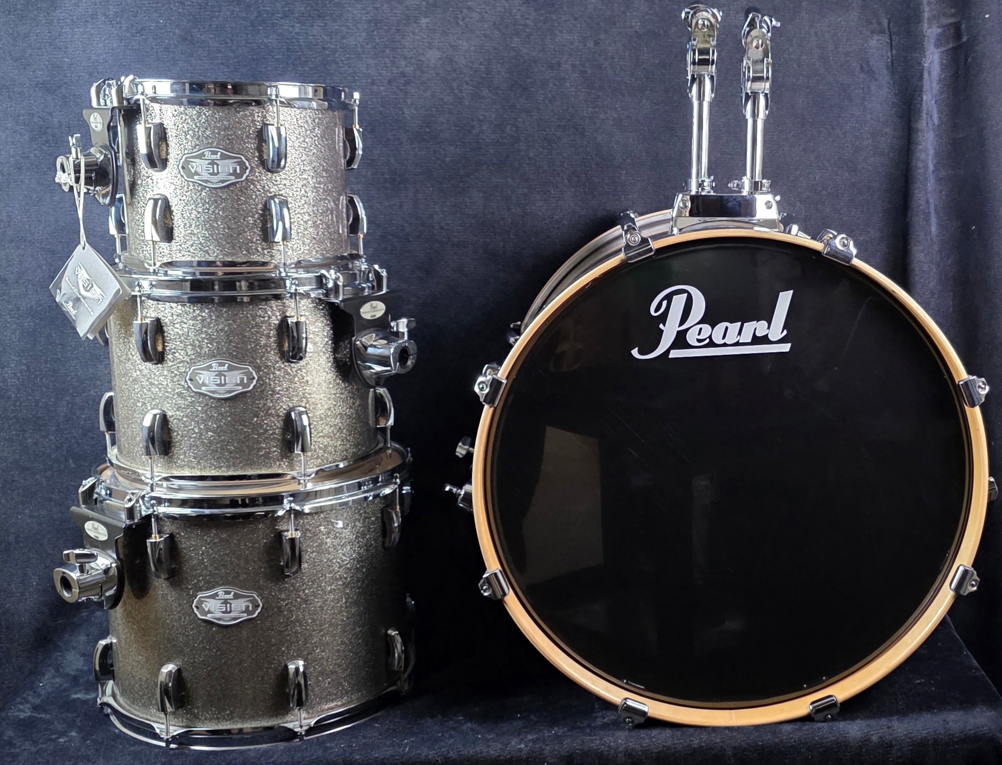 Pearl 4-Piece Vision Birch Drum Shell Pack - Red/Black Oyster Wrap